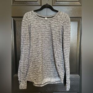 Lululemon Extra Mile Long Sleeve Shirt Luon Ringspun Denim Size 12